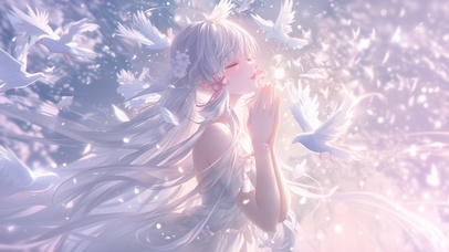 雪墨壁纸丨神里绫华丨纯白祈福丨