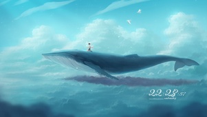 4K唯美梦幻鲸鱼