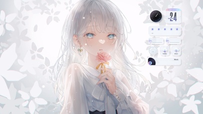 清新白发美少女