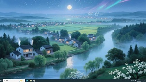  清晨浓雾乡村