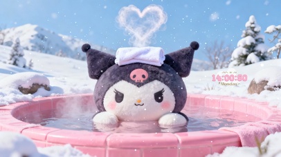 毛茸茸库洛米泡温泉	