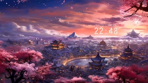 唯美樱花古城