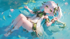 夏日水面女孩