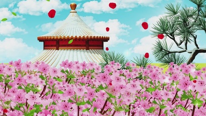 唯美的桃花花海