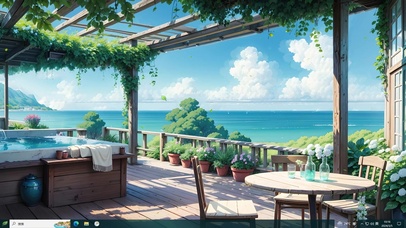 4K春日庭院海景主题