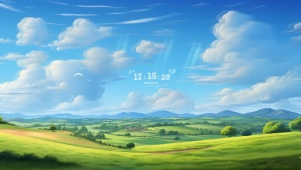 蓝天青青草地