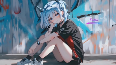 二次元涂鸦少女