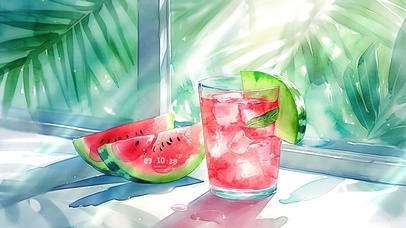 夏日清凉护眼果汁桌面
