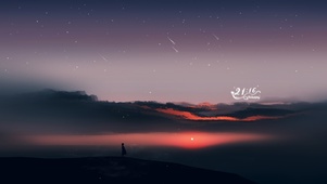 4k 治愈唯美日落流星