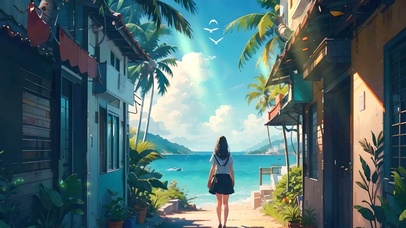 走向大海的女孩