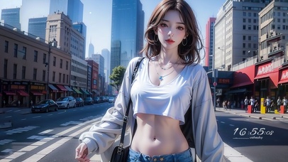 长发街拍时尚少女