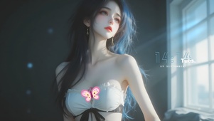 抹胸裙女孩
