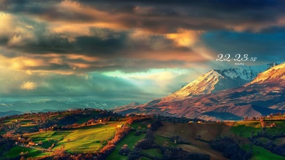 唯美夕阳平原小村庄