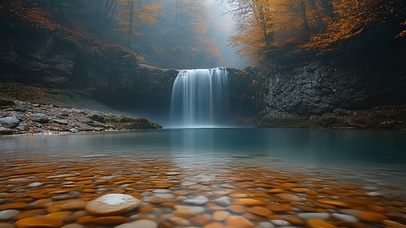 秋雾涧瀑