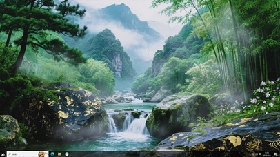 金岩翠瀑-桌面主题