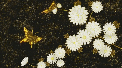 烫金中国风雏菊