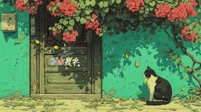 动漫AI小猫插画