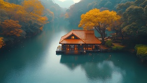 秋风湖景