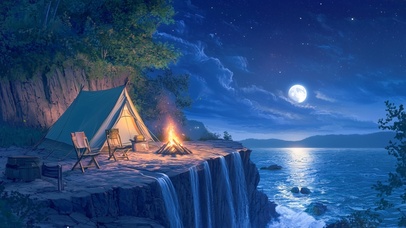 海边悬崖露营