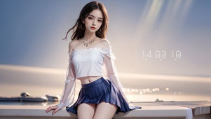 简约小清新长发女孩