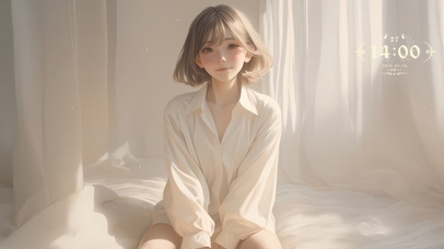 唯美午后房间睡醒少女