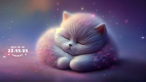 星空可爱瞌睡猫咪
