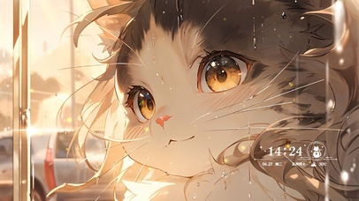 可爱治愈窗边猫咪