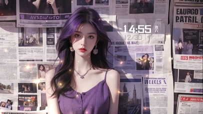 4K高清AI紫发美女