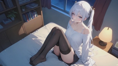 休闲假日居家可爱女孩