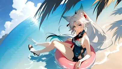 飞霄-海边泳装少女