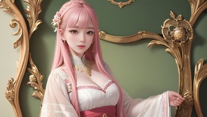 粉发无暇美少女