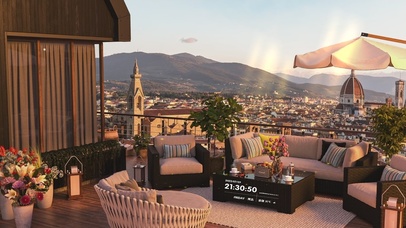 早晨室外咖啡厅