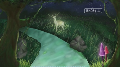 梦幻森林溪水夜景