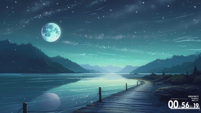 月夜湖景