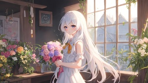 花店可爱女孩