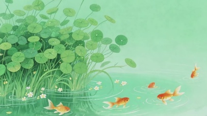 国风插画中式意境绿意