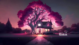 4K  美丽树房子
