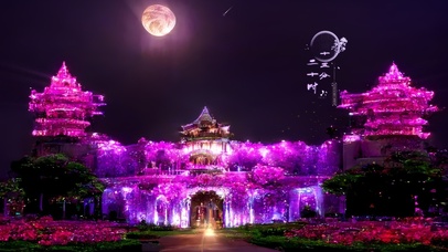 4k梦幻紫色城堡