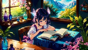 看书的女孩