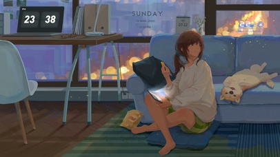 4K休闲房间女孩