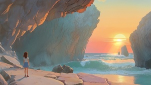 海边看夕阳