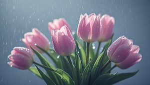 雨中郁金香