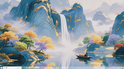 金峦泻瀑-桌面主题