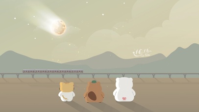 小猫小熊小狗好朋友看月亮