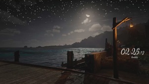夏季海边夜晚