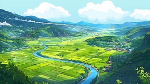 白云草地小溪