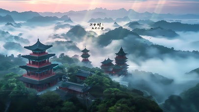 森林阳光清晨雾气鸟鸣