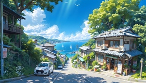 清々しい海辺の町