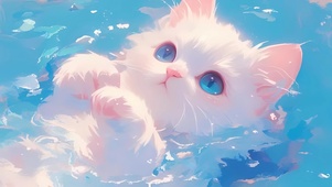 小可爱白猫