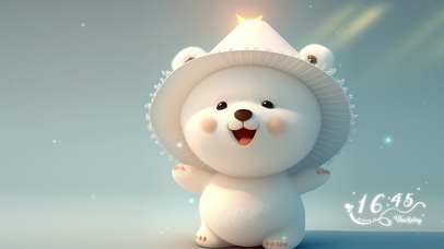 可爱微笑白色小熊